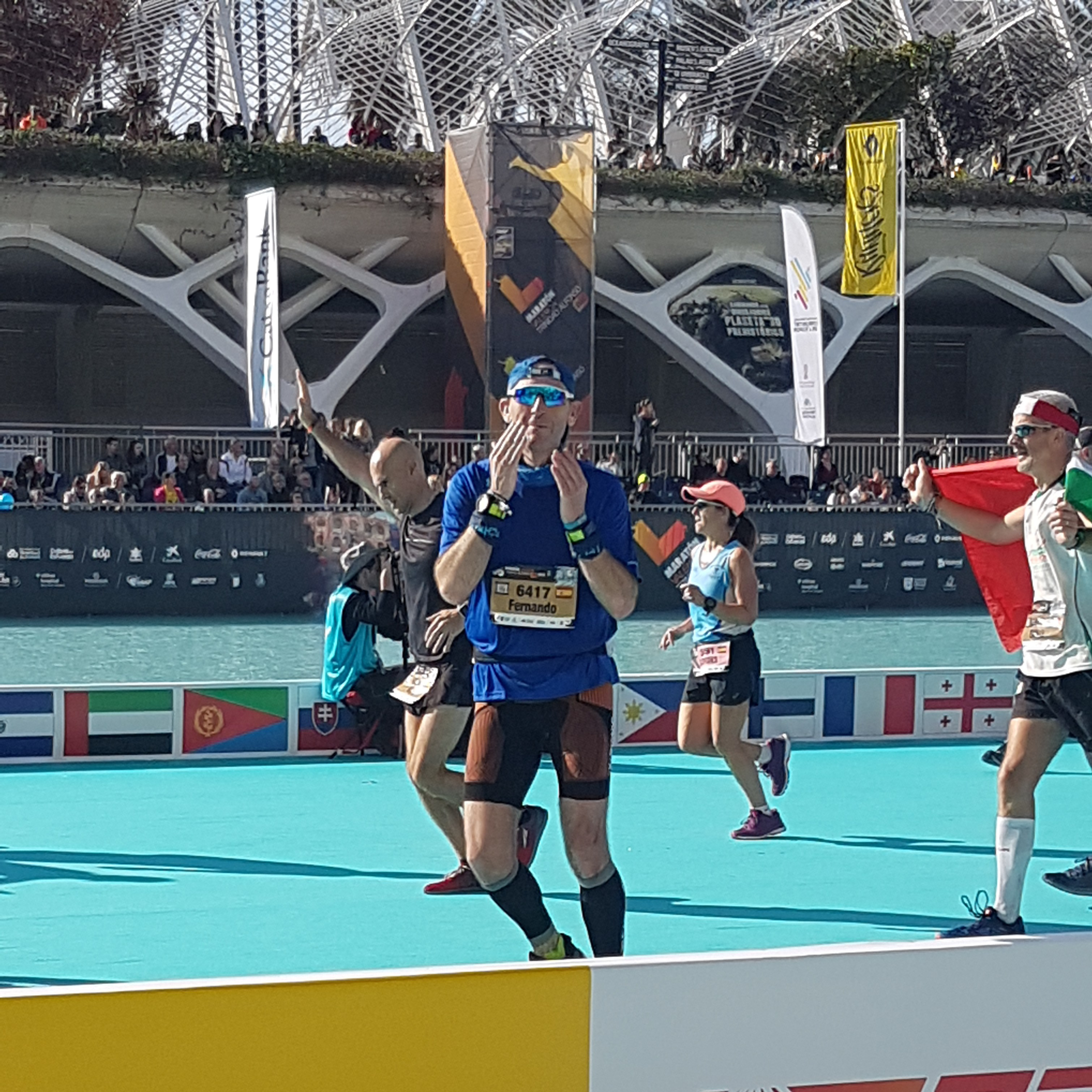 Llegada a la meta del maratón de València