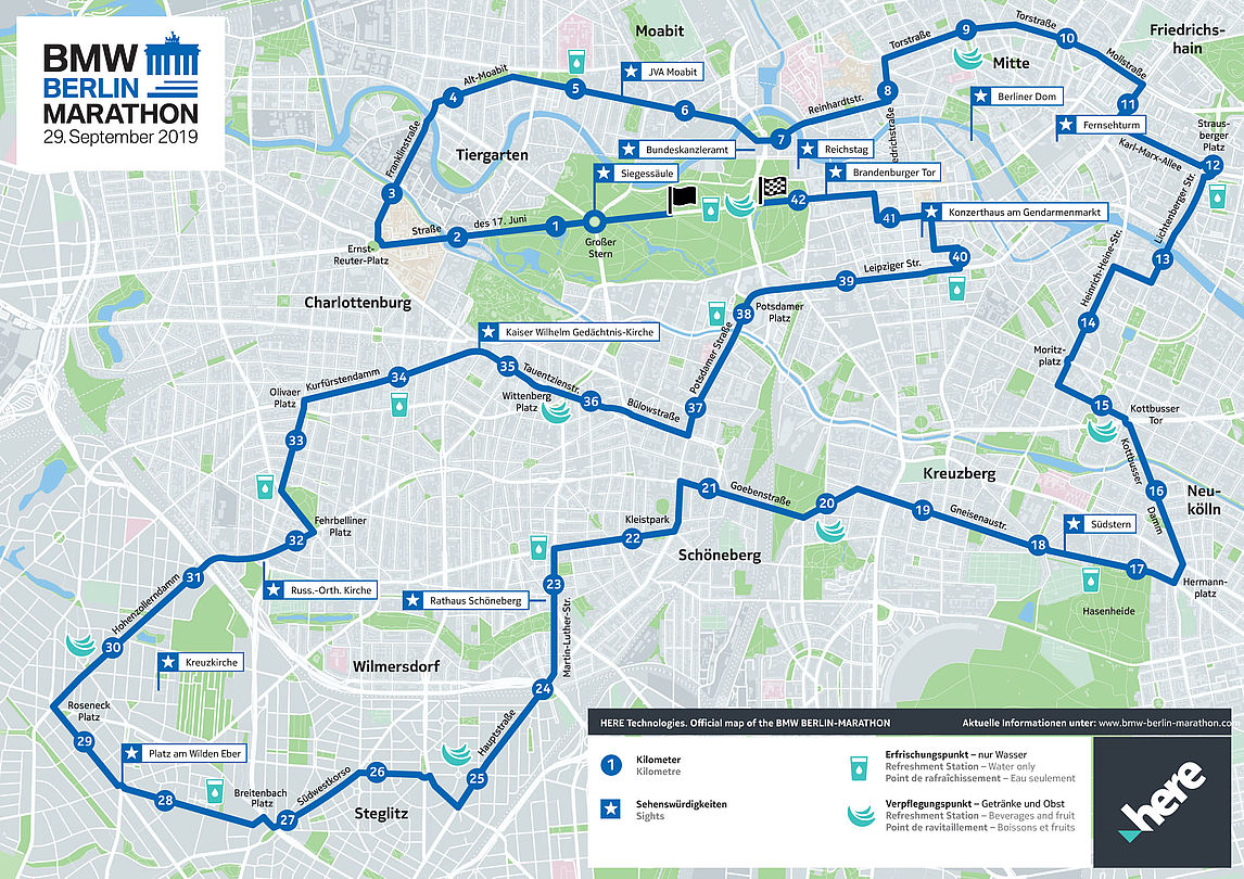 Plano del maratón de Berlín